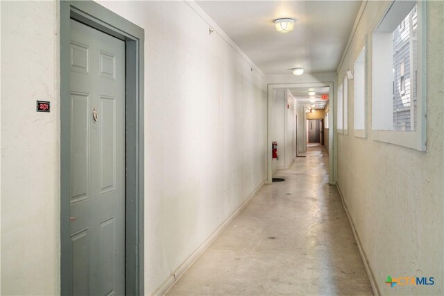 2502 Leon St Unit 201, Austin, TX 78705 - corridor featuring baseboards and concrete flooring
