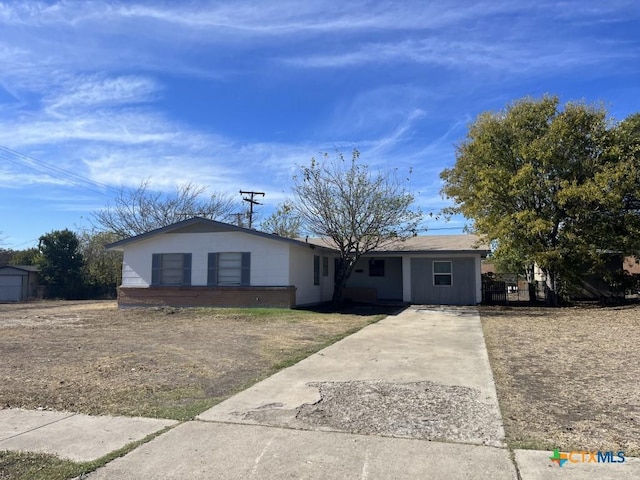 view of single story home