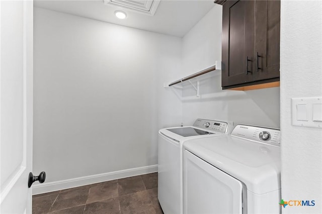 4201 Arques Ave, Round Rock, TX 78681 - laundry area with cabinet space, independent washer and dryer, and baseboards
