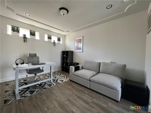 4201 Arques Ave, Round Rock, TX 78681 - office space with wood finished floors, baseboards, and recessed lighting