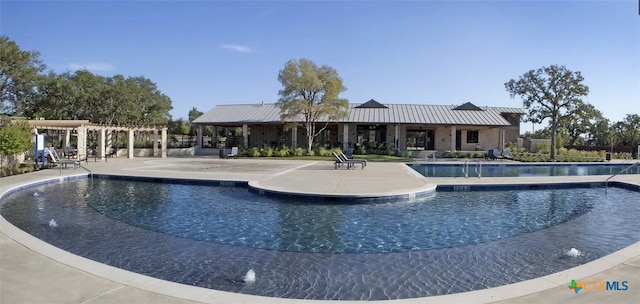 4201 Arques Ave, Round Rock, TX 78681 - community pool featuring a pergola and a patio