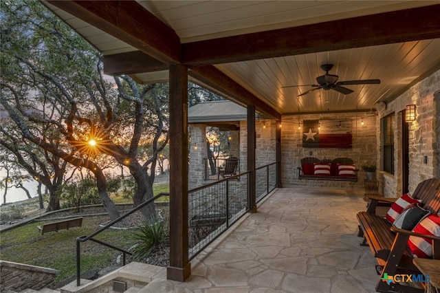 view of patio / terrace with ceiling fan