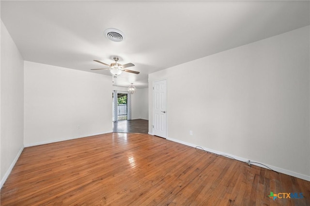 2307 Crescent Dr, Copperas Cove, TX 76522 - spare room with a ceiling fan and hardwood / wood-style flooring