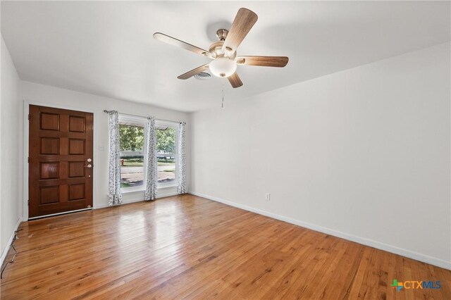 2307 Crescent Dr, Copperas Cove, TX 76522 - entryway featuring light wood-type flooring and a ceiling fan