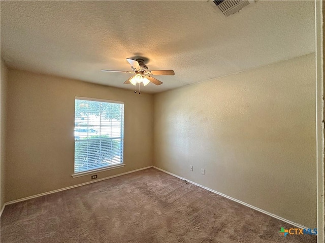 4609 Golden Gate Dr, Killeen, TX 76549 - spare room with a ceiling fan, a textured ceiling, and carpet