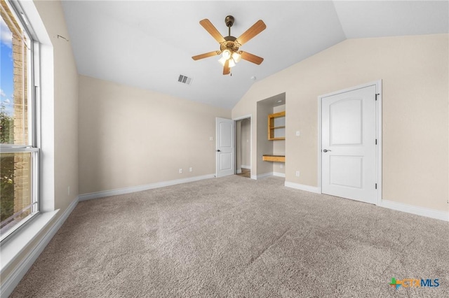 1117 Myrtle Dr, Copperas Cove, TX 76522 - unfurnished bedroom featuring lofted ceiling, carpet floors, and a ceiling fan