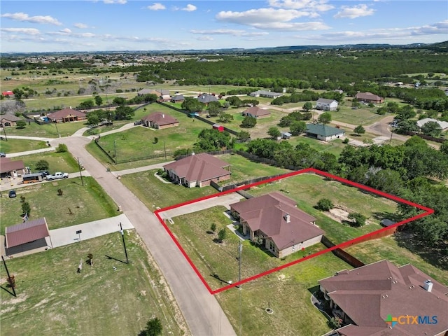 1117 Myrtle Dr, Copperas Cove, TX 76522 - aerial perspective of suburban area featuring property parcel outlined