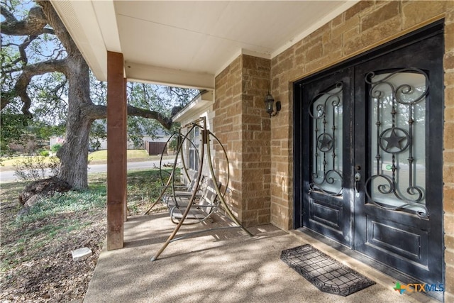 entrance to property with french doors