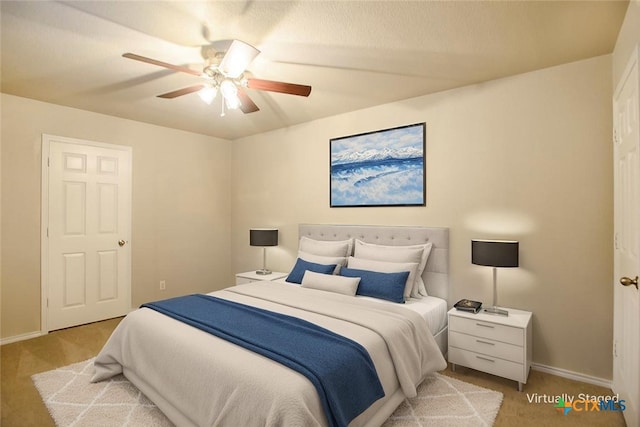 3903 Kevin Shaw Dr, Killeen, TX 76549 - carpeted bedroom with baseboards and a ceiling fan