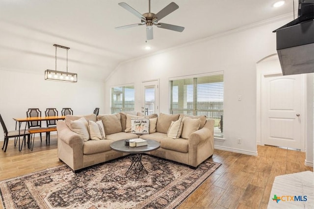 2619 Settlers Oak Dr, Belton, TX 76513 - living area with light wood-style flooring, ornamental molding, and ceiling fan