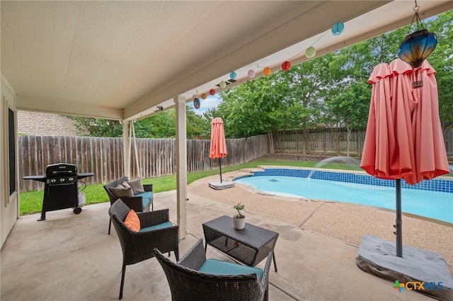 104 Missouri Dr, Harker Heights, TX 76548 - view of pool with a fenced backyard, a patio area, and area for grilling