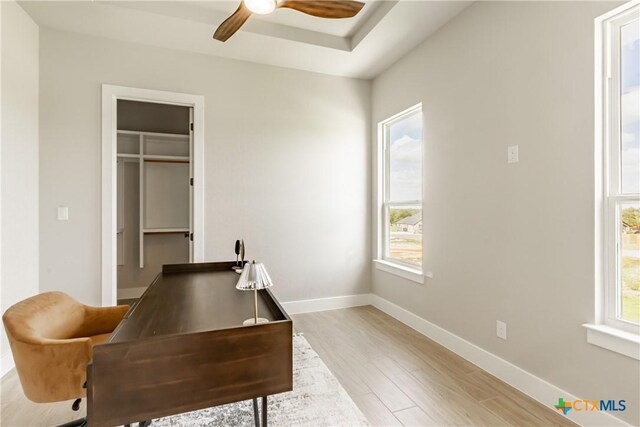 104 Hondo Vis, La Vernia, TX 78121 - home office with light wood-style floors and ceiling fan