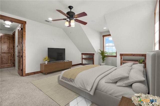 12491 Madison Ln, Justin, TX 76247 - bedroom featuring baseboards, recessed lighting, light carpet, and a ceiling fan