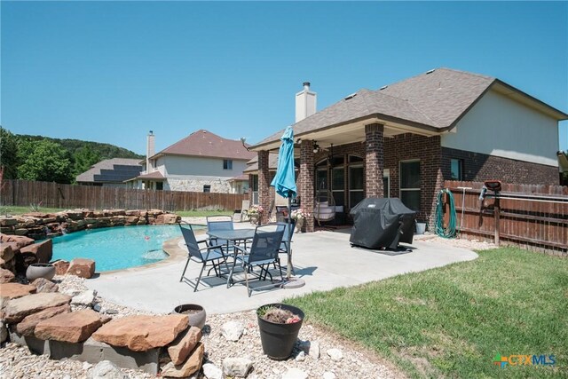 3608 Quail Ridge Dr, Harker Heights, TX 76548 - view of swimming pool featuring a patio area, a fenced backyard, and a grill