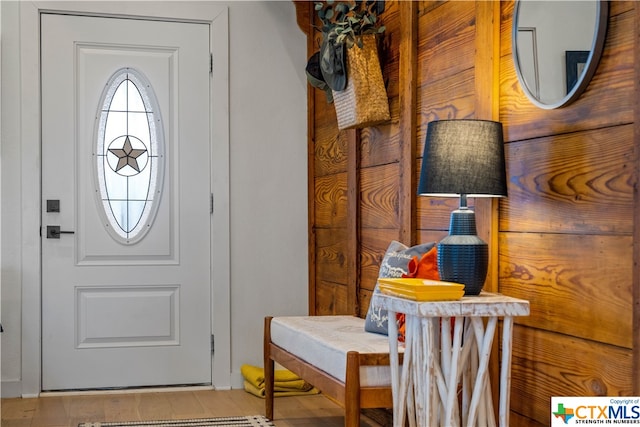 entrance foyer featuring light hardwood / wood-style floors