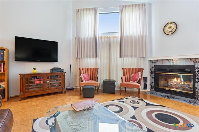 4313 Lone Star Trl, Temple, TX 76502 - living room with a tile fireplace