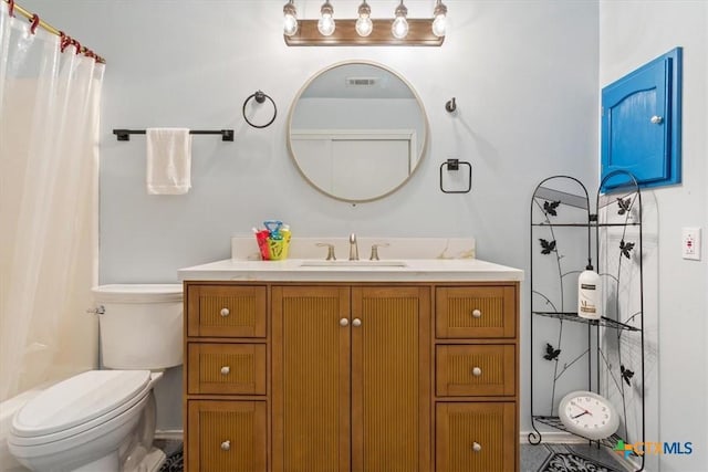 4313 Lone Star Trl, Temple, TX 76502 - bathroom featuring toilet, vanity, and a shower with shower curtain