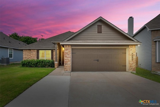 610 Hobby Rd, Copperas Cove, TX 76522 - ranch-style house with central air condition unit, brick siding, an attached garage, and driveway