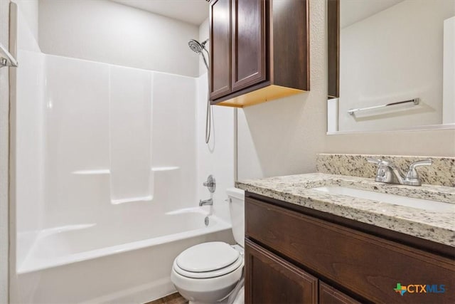 610 Hobby Rd, Copperas Cove, TX 76522 - bathroom with vanity, toilet, and tub / shower combination