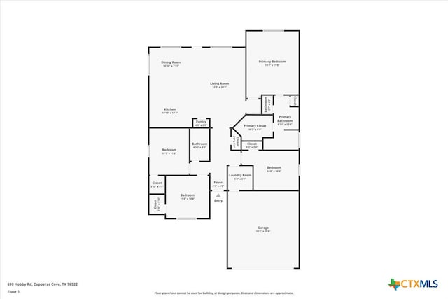 610 Hobby Rd, Copperas Cove, TX 76522 - floor plan
