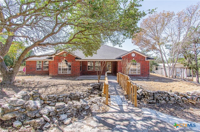 view of single story home