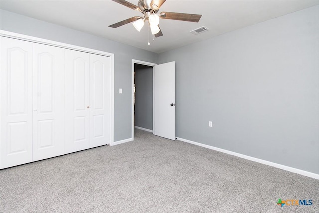 13989 Indian Bluff Rd, Temple, TX 76502 - unfurnished bedroom with carpet floors, a closet, and ceiling fan