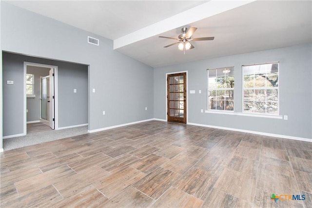 13989 Indian Bluff Rd, Temple, TX 76502 - unfurnished living room featuring ceiling fan, wood finished floors, and healthy amount of natural light