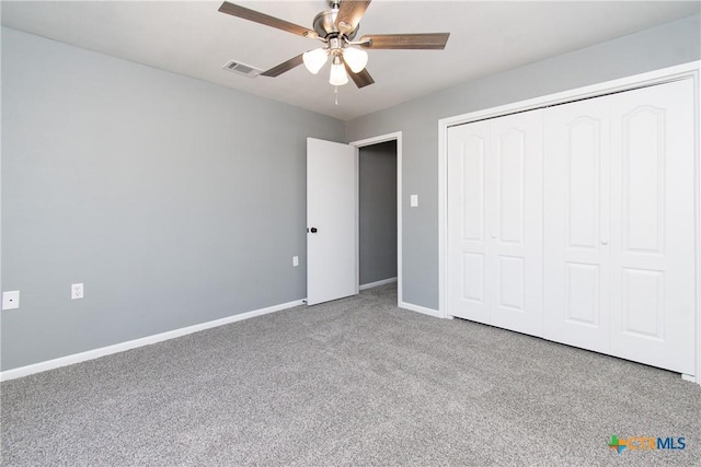 13989 Indian Bluff Rd, Temple, TX 76502 - unfurnished bedroom with carpet floors, a closet, and ceiling fan