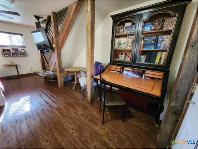 1123 N Beal St, Belton, TX 76513 - dining room with wood finished floors and ceiling fan