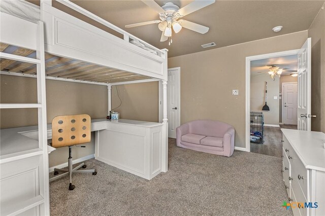 1205 Bowen Ave, Copperas Cove, TX 76522 - office with a ceiling fan, carpet floors, and baseboards