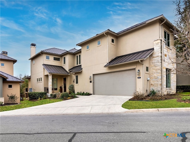 view of front of house with a garage