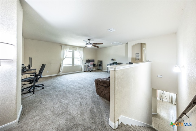 4431 Hogg, San Antonio, TX 78223 - carpeted office with ceiling fan and baseboards