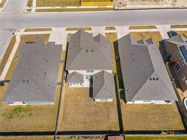 bird's eye view with a residential view