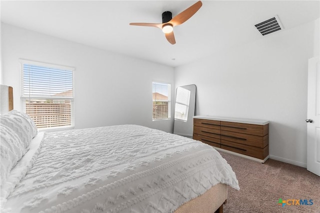 5903 Geronimo Vis, Seguin, TX 78155 - carpeted bedroom with baseboards and a ceiling fan
