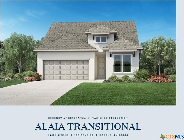 108 Sentido, Boerne, TX 78006 - view of front of home featuring a front lawn and a garage