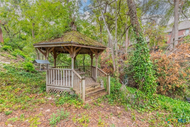 exterior space featuring a gazebo