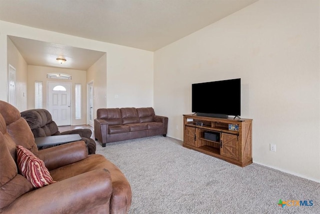 living room featuring carpet floors