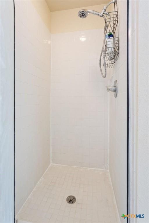 bathroom featuring a stall shower