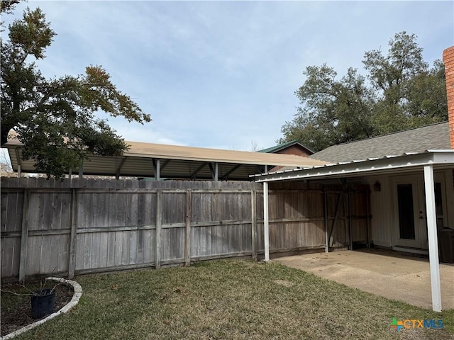 view of yard with fence