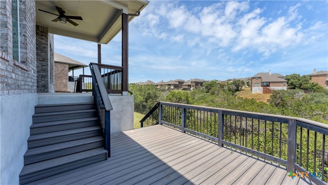 deck featuring ceiling fan