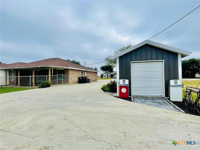 view of garage