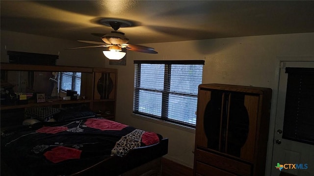 bedroom with ceiling fan