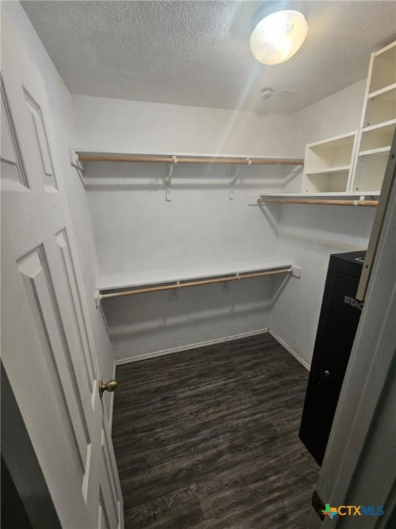 walk in closet featuring dark hardwood / wood-style floors