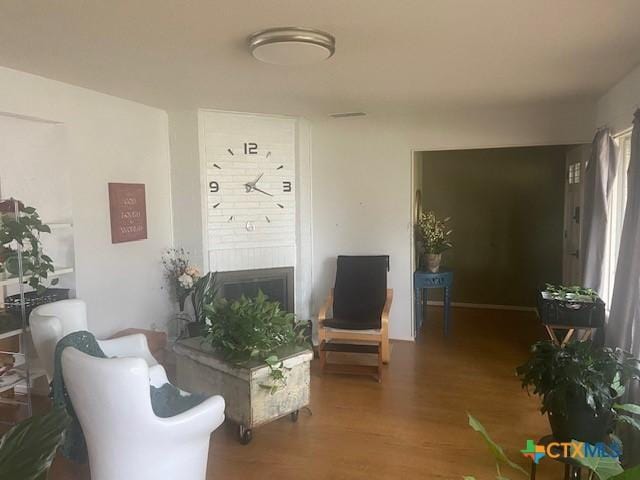 living room featuring hardwood / wood-style flooring