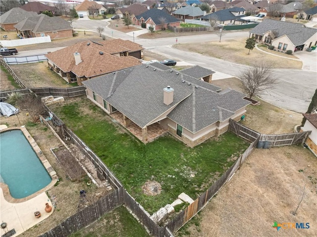 aerial view with a residential view