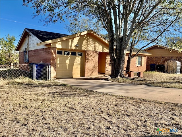 view of front of house with a garage