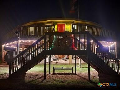 view of playground at night