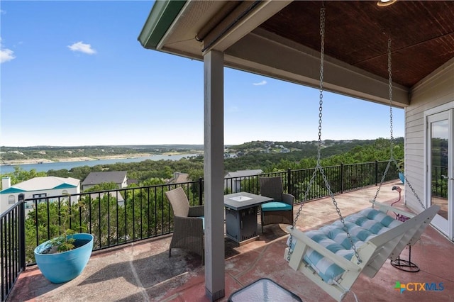 18917 Peckham Dr, Lago Vista, TX 78645 - patio / terrace with a water view