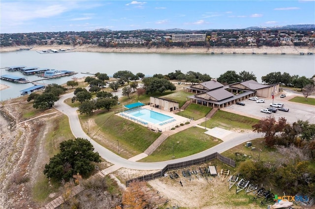 18917 Peckham Dr, Lago Vista, TX 78645 - bird's eye view of a nearby body of water and a pool