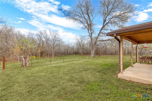 view of yard with a patio area